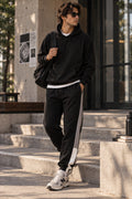 Şerit Detaylı Siyah Jogger