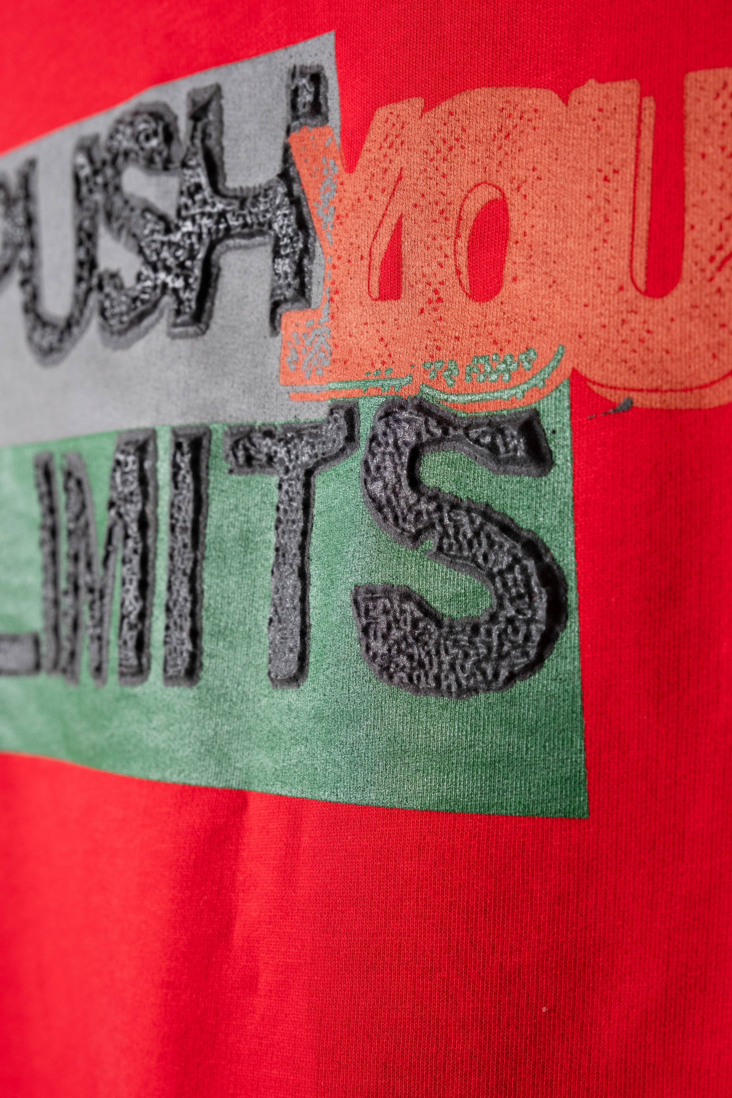 Slogan Baskılı Kapüşonlu Kırmızı Kolsuz Sweatshirt