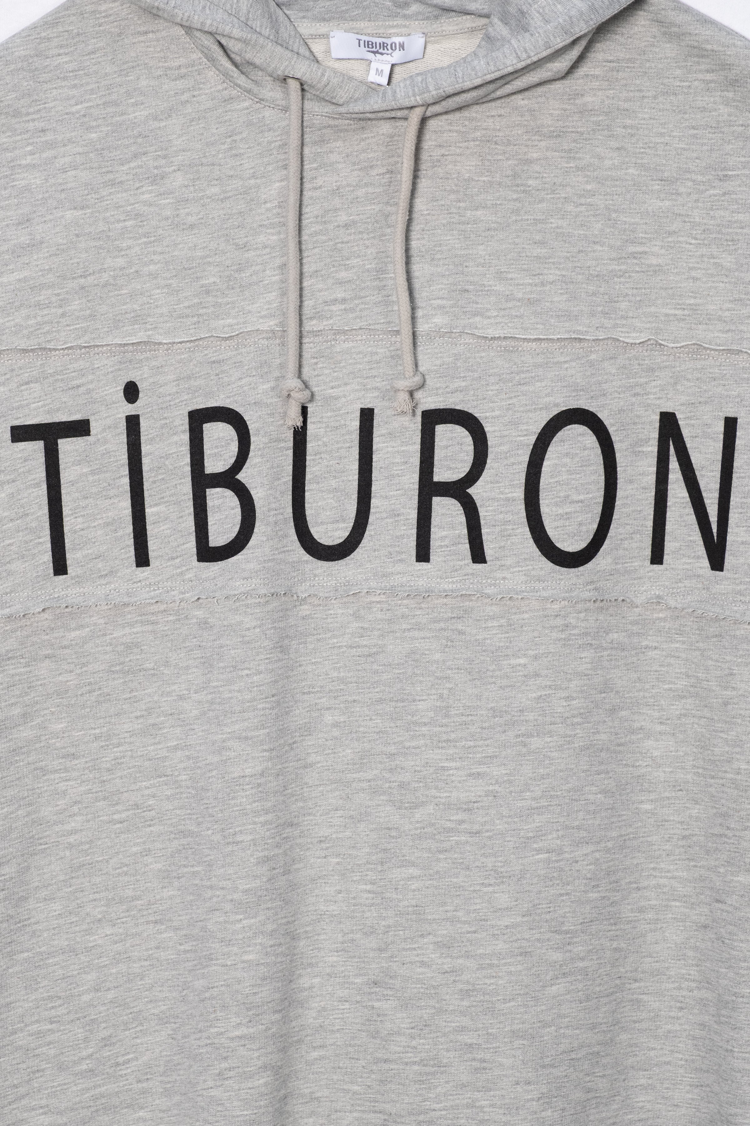 Erkek Baskılı Gri Melanj Kapüşonlu Kolsuz Hoodie