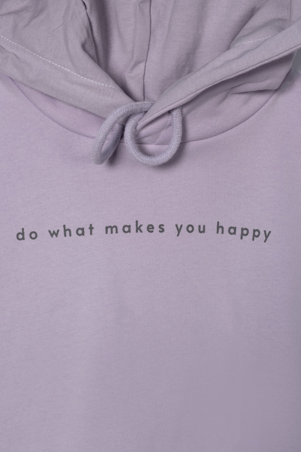 Kadın Lila Kapüşonlu Crop Hoodie