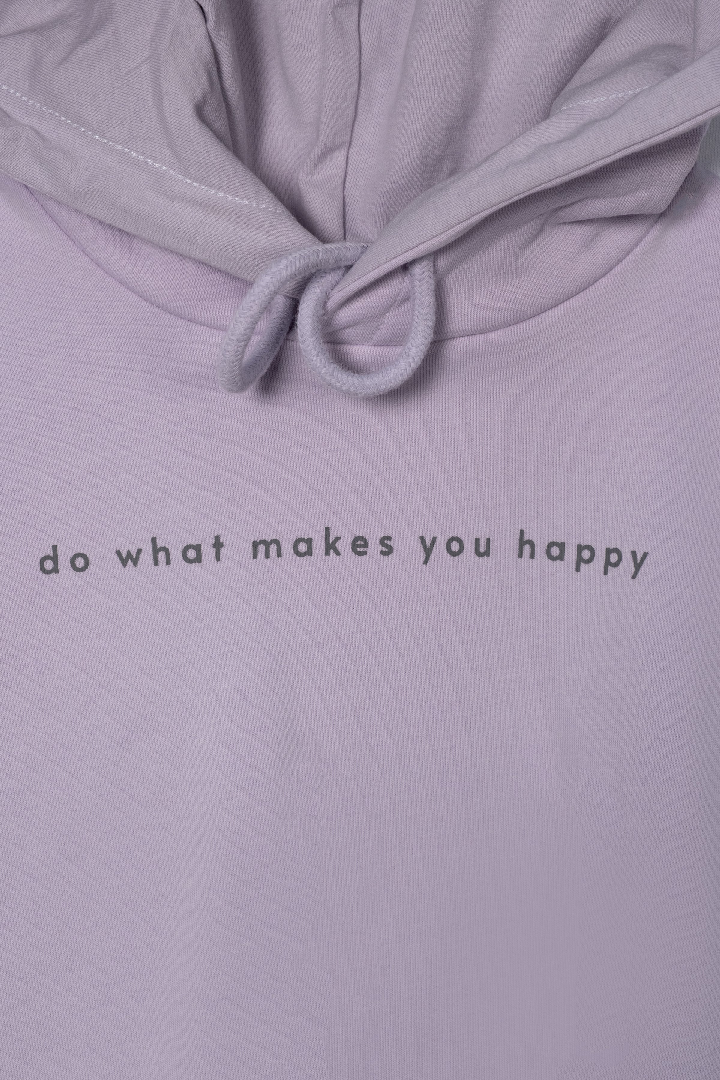 Kadın Lila Kapüşonlu Crop Hoodie