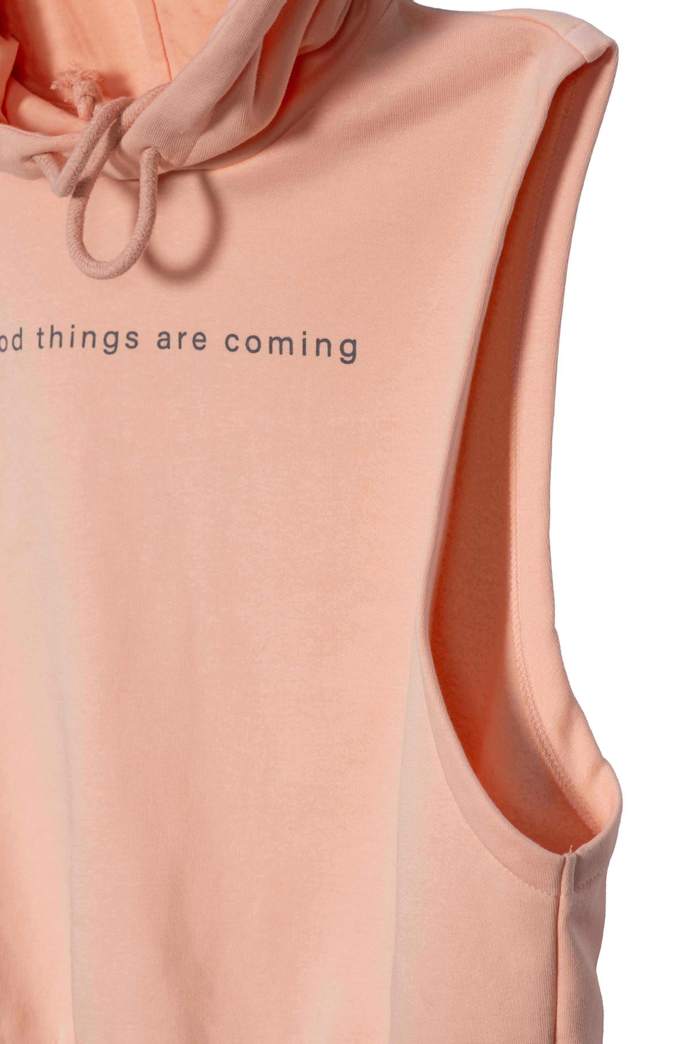 Kadın Kapüşonlu Kolsuz Crop Hoodie
