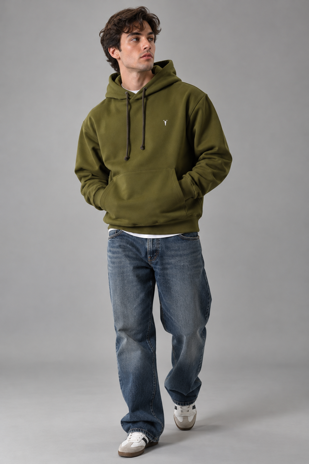 Kapüşonlu Regular Haki Hoodie