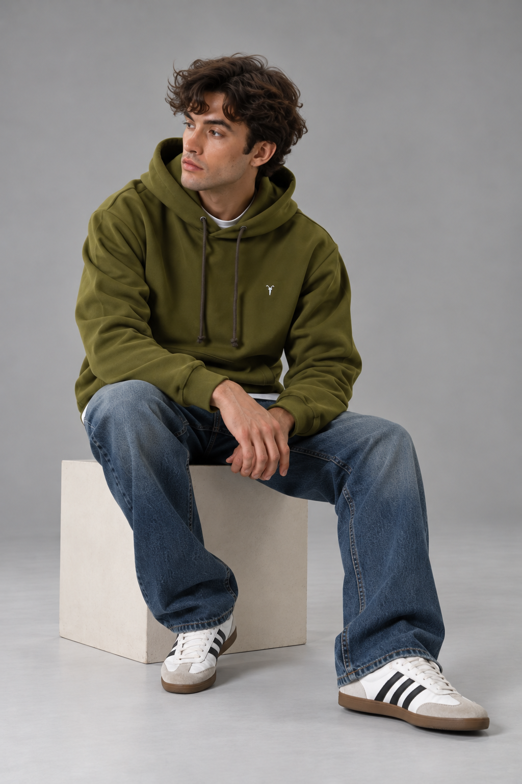 Kapüşonlu Regular Haki Hoodie