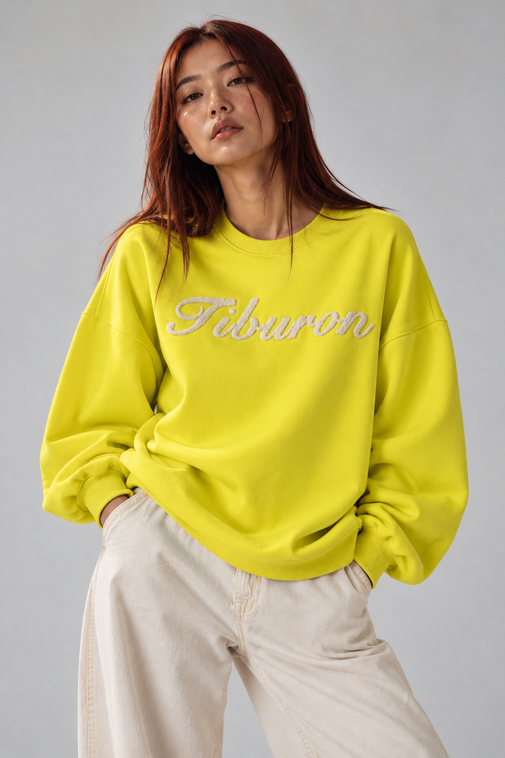 Tiburon Nakışlı Sarı Sweatshirt