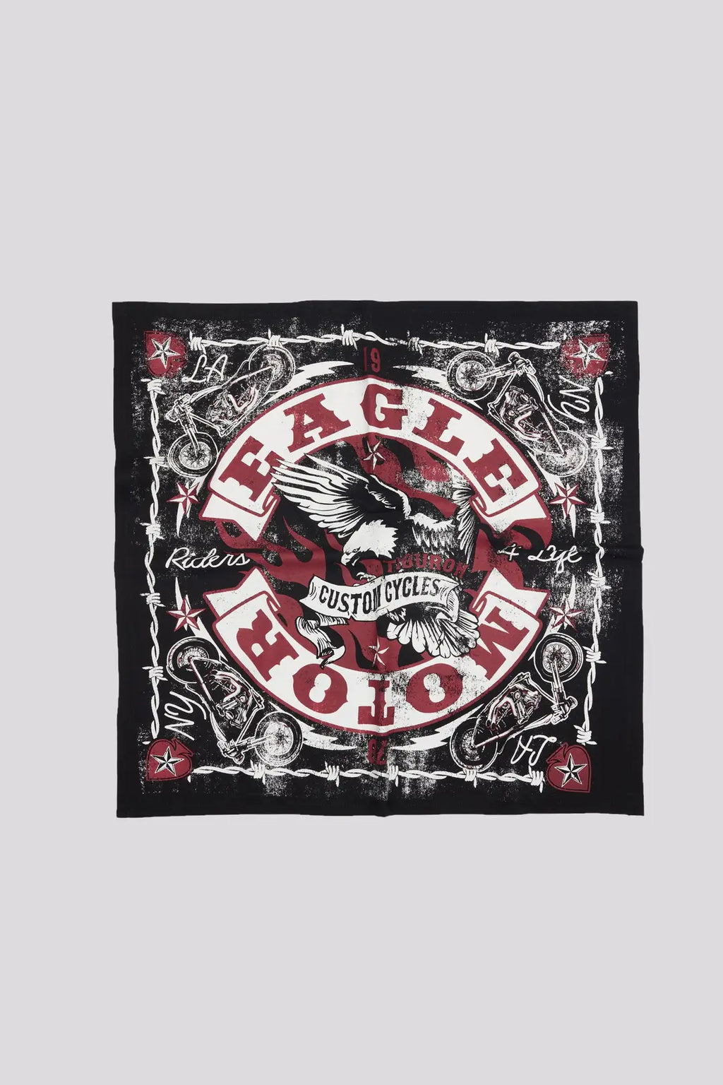 Kartal Baskılı Siyah Bandana