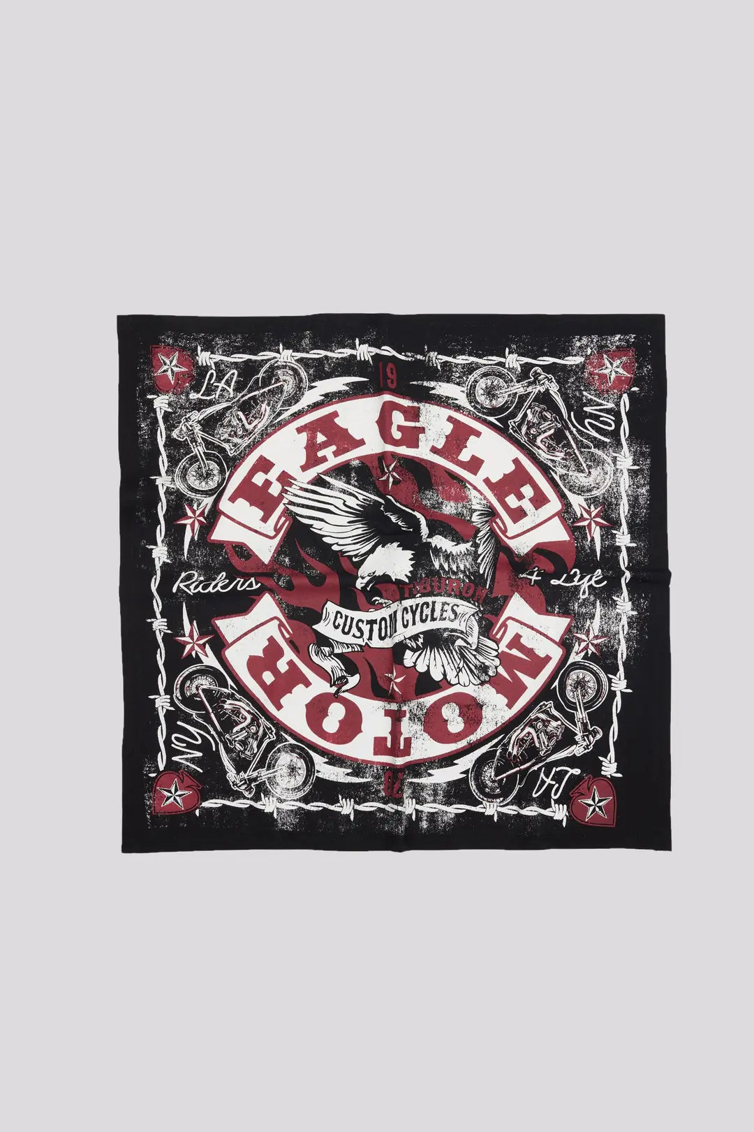 Kartal Baskılı Siyah Bandana