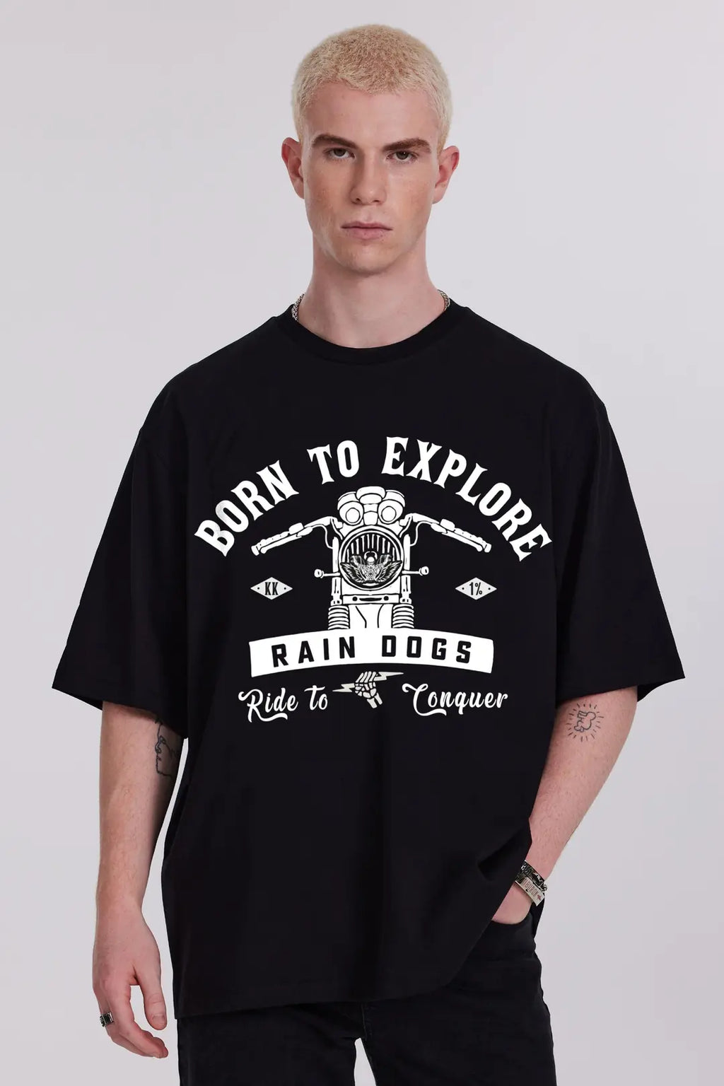 Rain Dogs Tema Baskılı Siyah Erkek Tişört