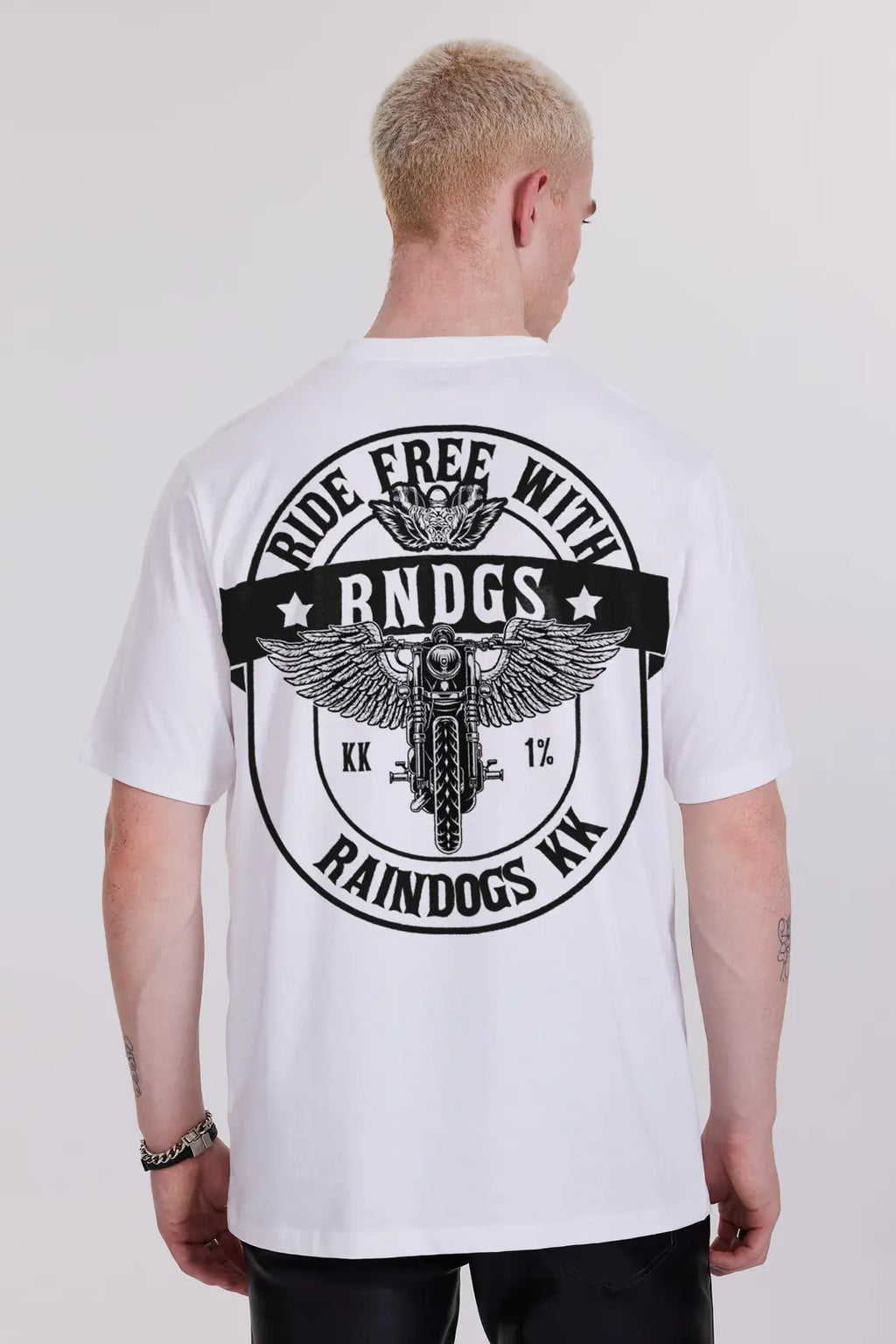 Rain Dogs Sırt Baskılı Beyaz Erkek Tişört