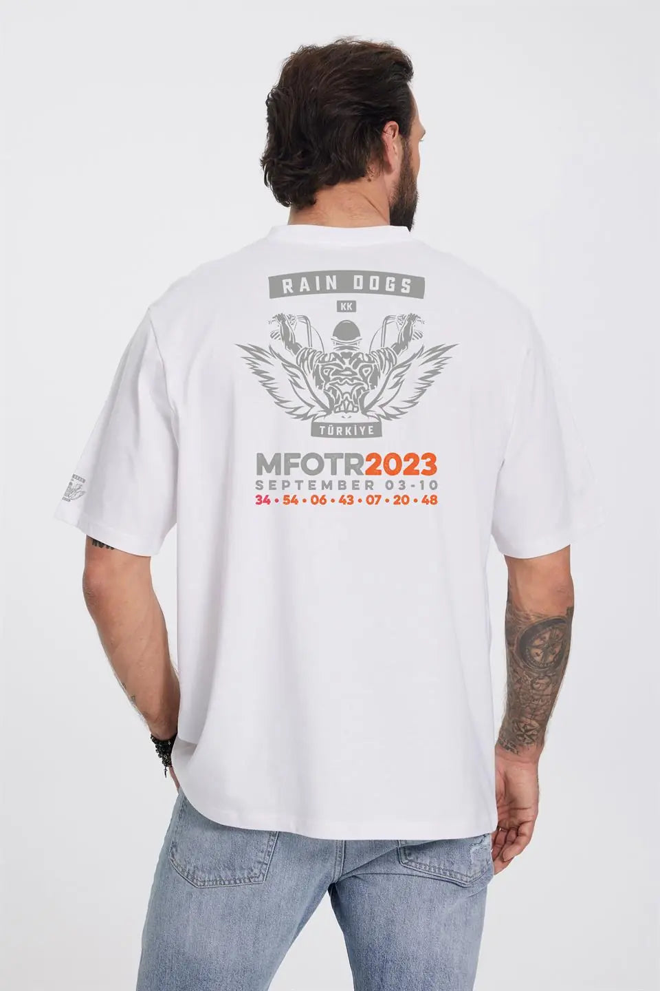 Rain Dogs Moto Fest Beyaz Erkek Tişört