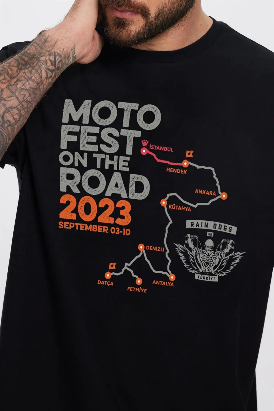Moto Fest 2023 Siyah Erkek Tişört