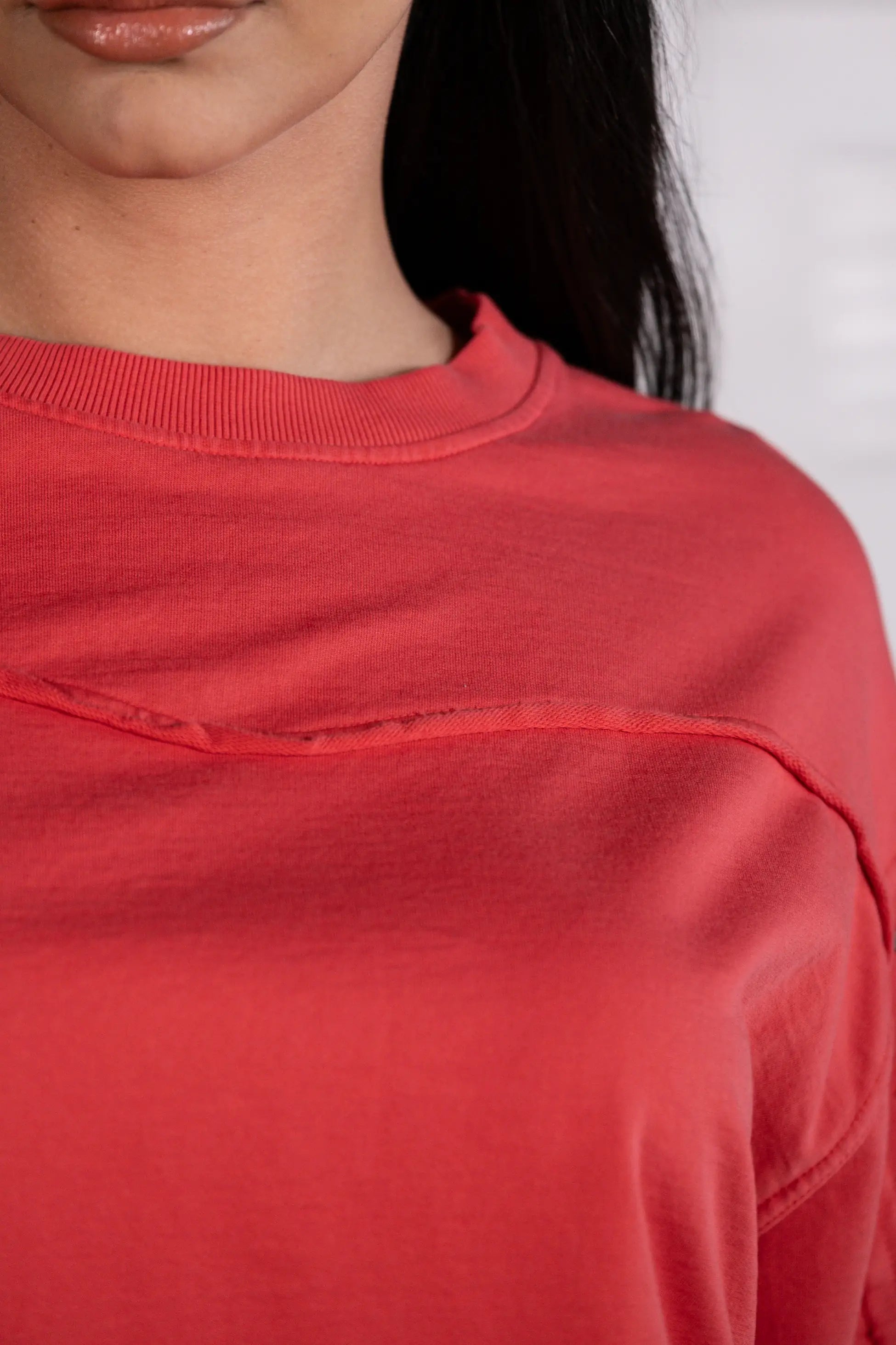 Dikiş Detaylı Pembe Sweatshirt