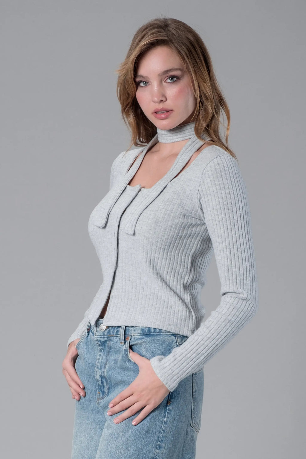 Fular Detaylı Fitilli Body