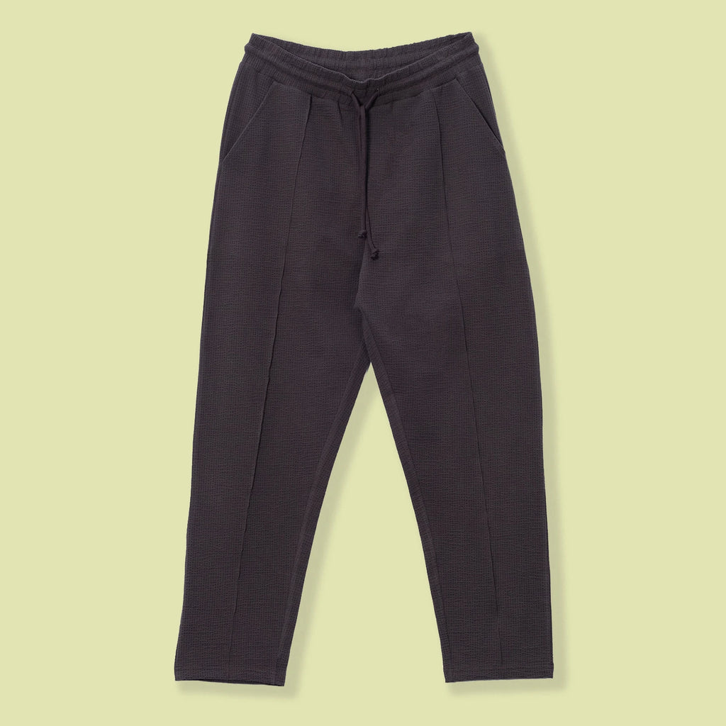 Waffle Dokulu Kahverengi Jogger Pantolon