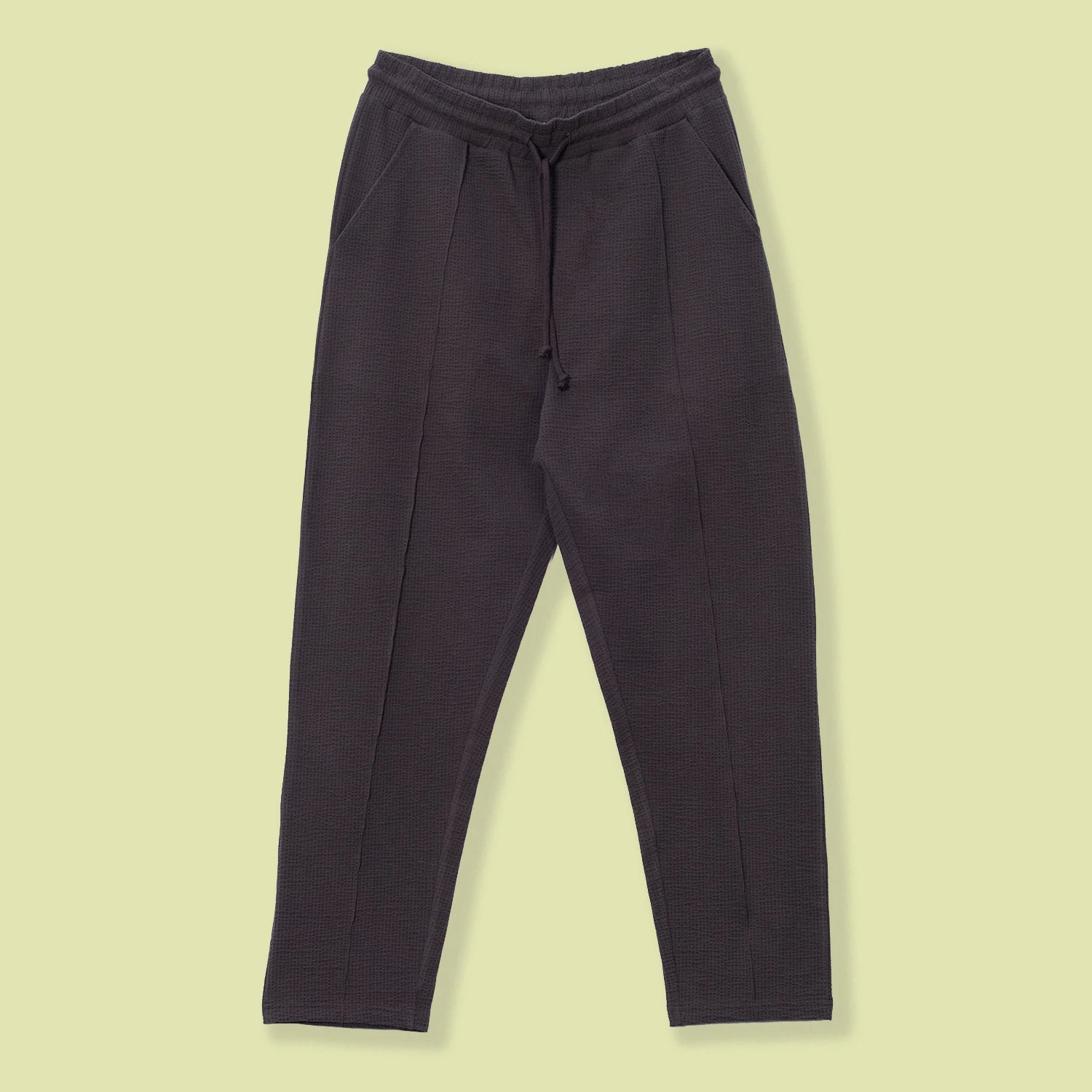 Waffle Dokulu Kahverengi Jogger Pantolon
