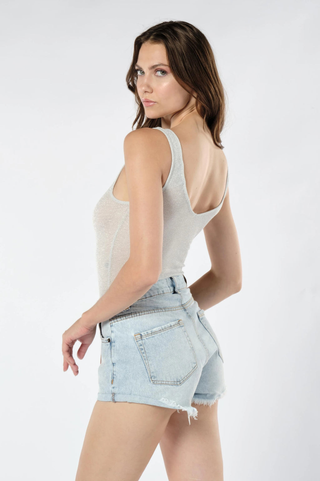 Gri Transparan Çıtçıtlı Body