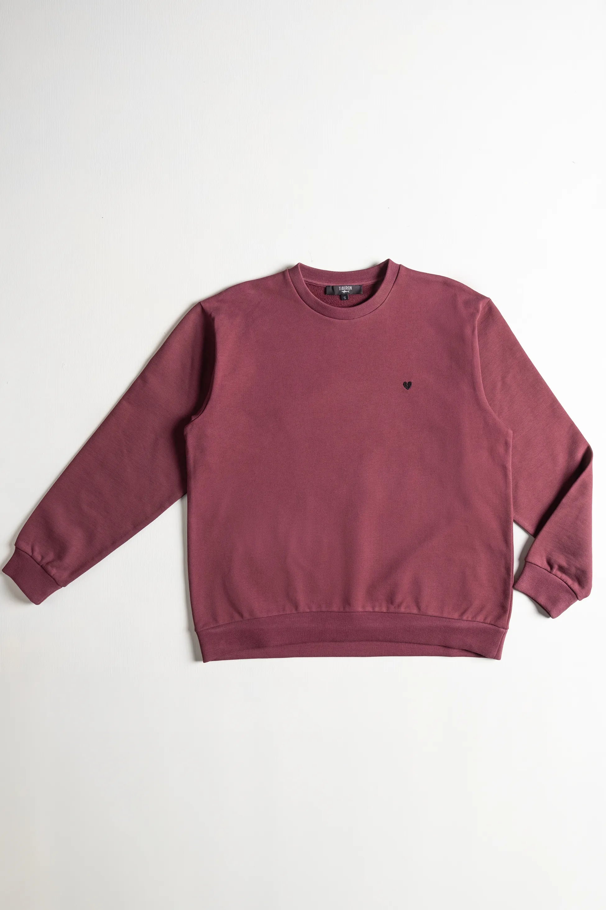 Bordo Bisiklet Yaka Sweatshirt