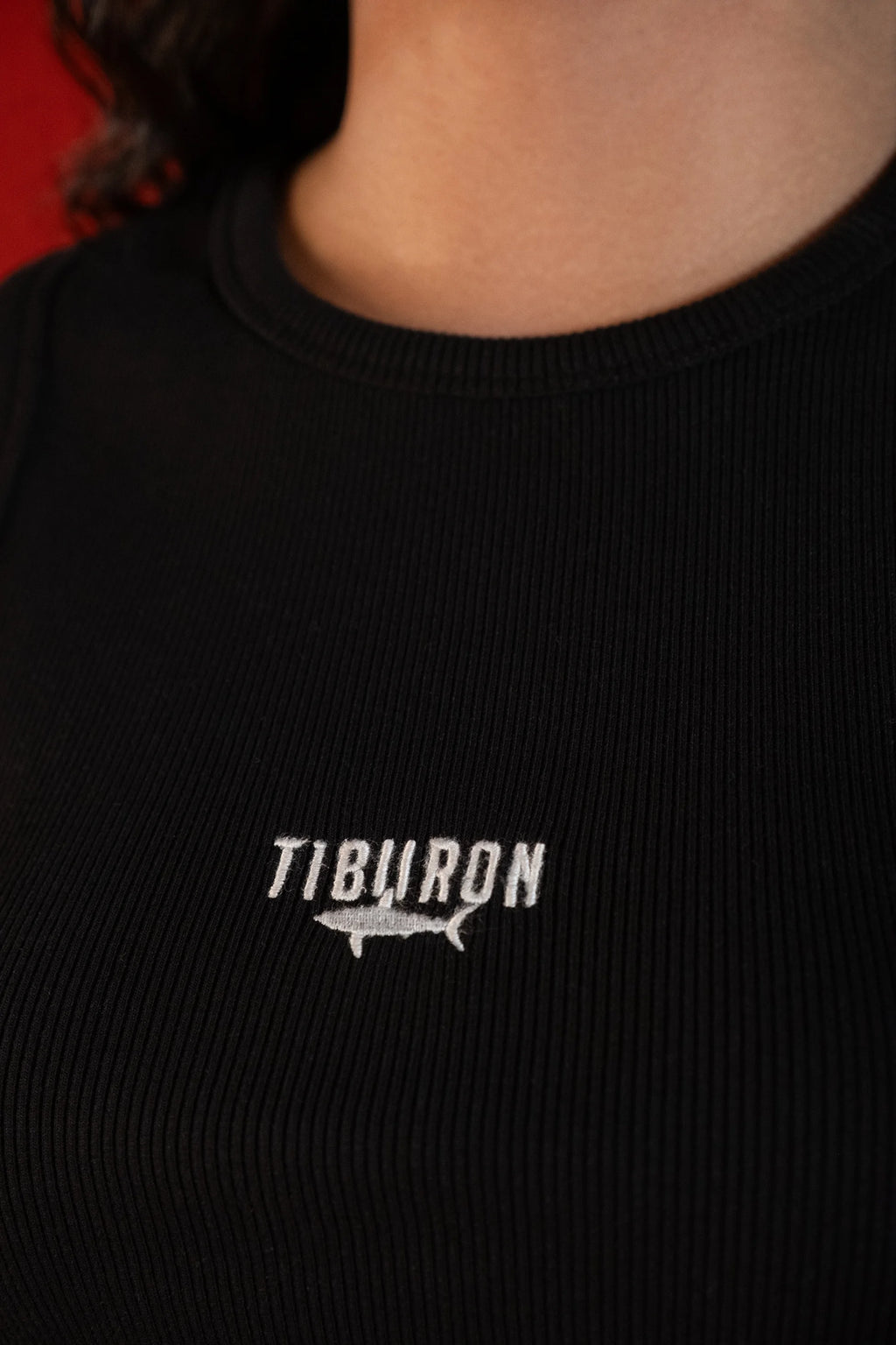 Tiburon Nakışlı Siyah Halter Yaka Atlet