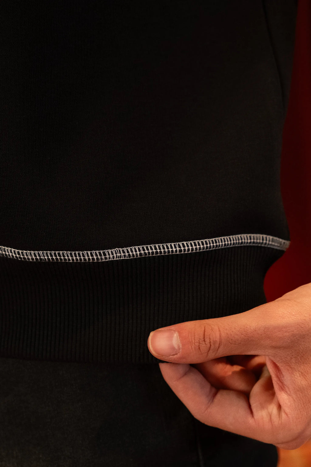 Dikiş Detaylı Bisiklet Yaka Siyah Erkek Sweatshirt