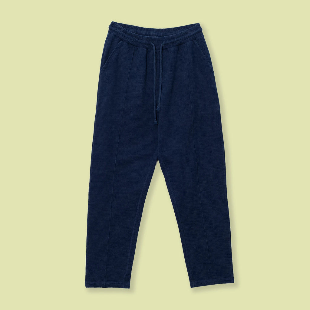 Waffle Dokulu Lacivert Jogger Pantolon