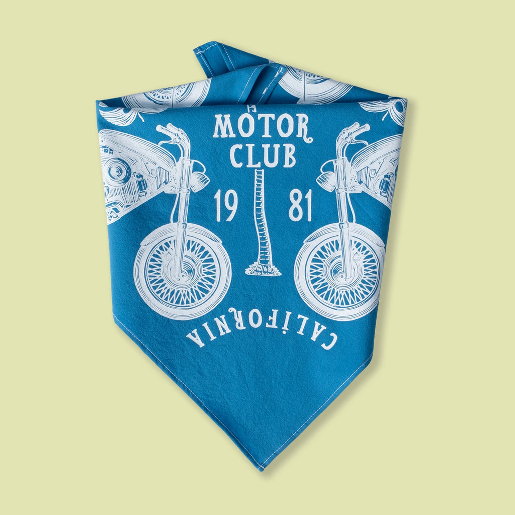 Poplin Baskılı Mavi Bandana