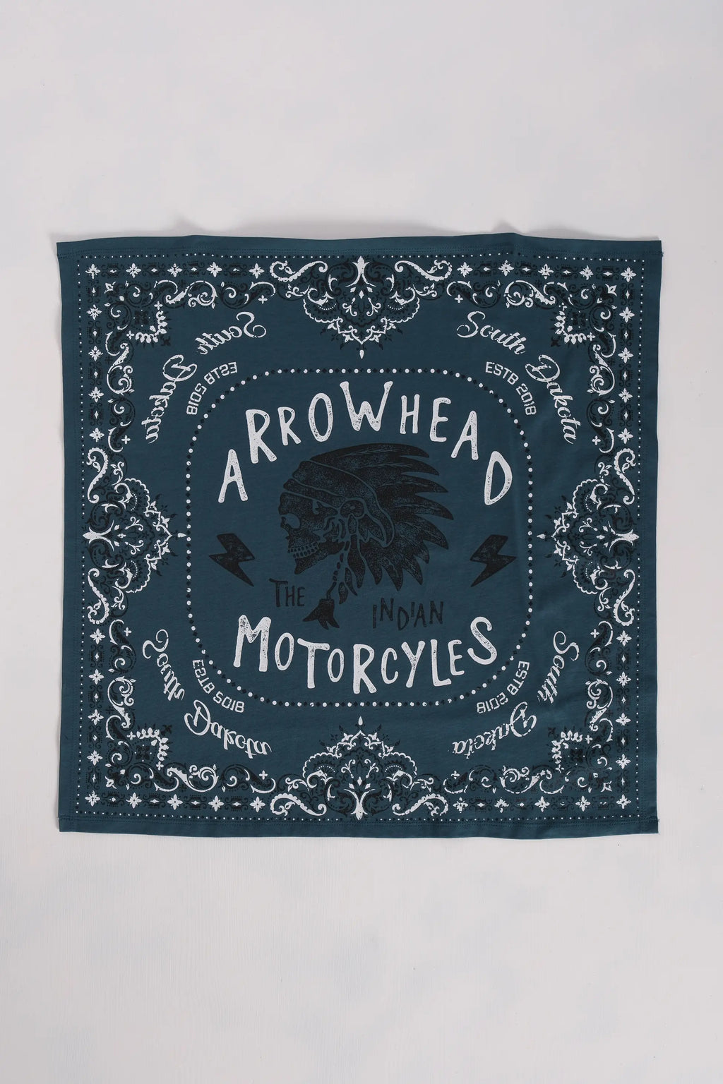 Petrol Yeşili Baskılı Bandana