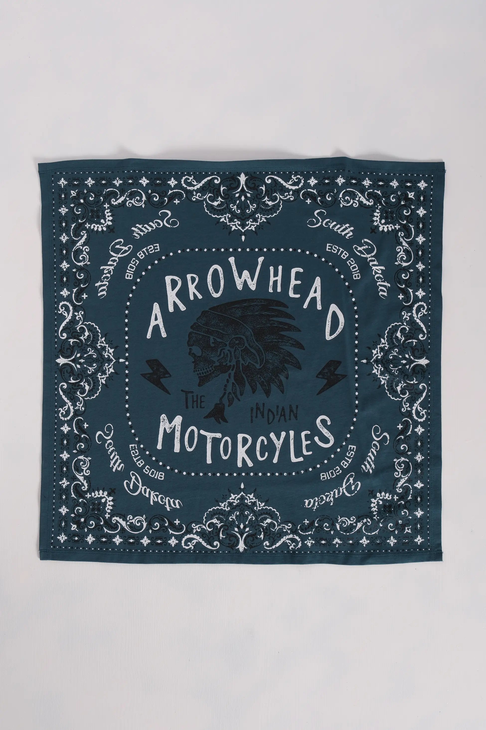 Petrol Yeşili Baskılı Bandana