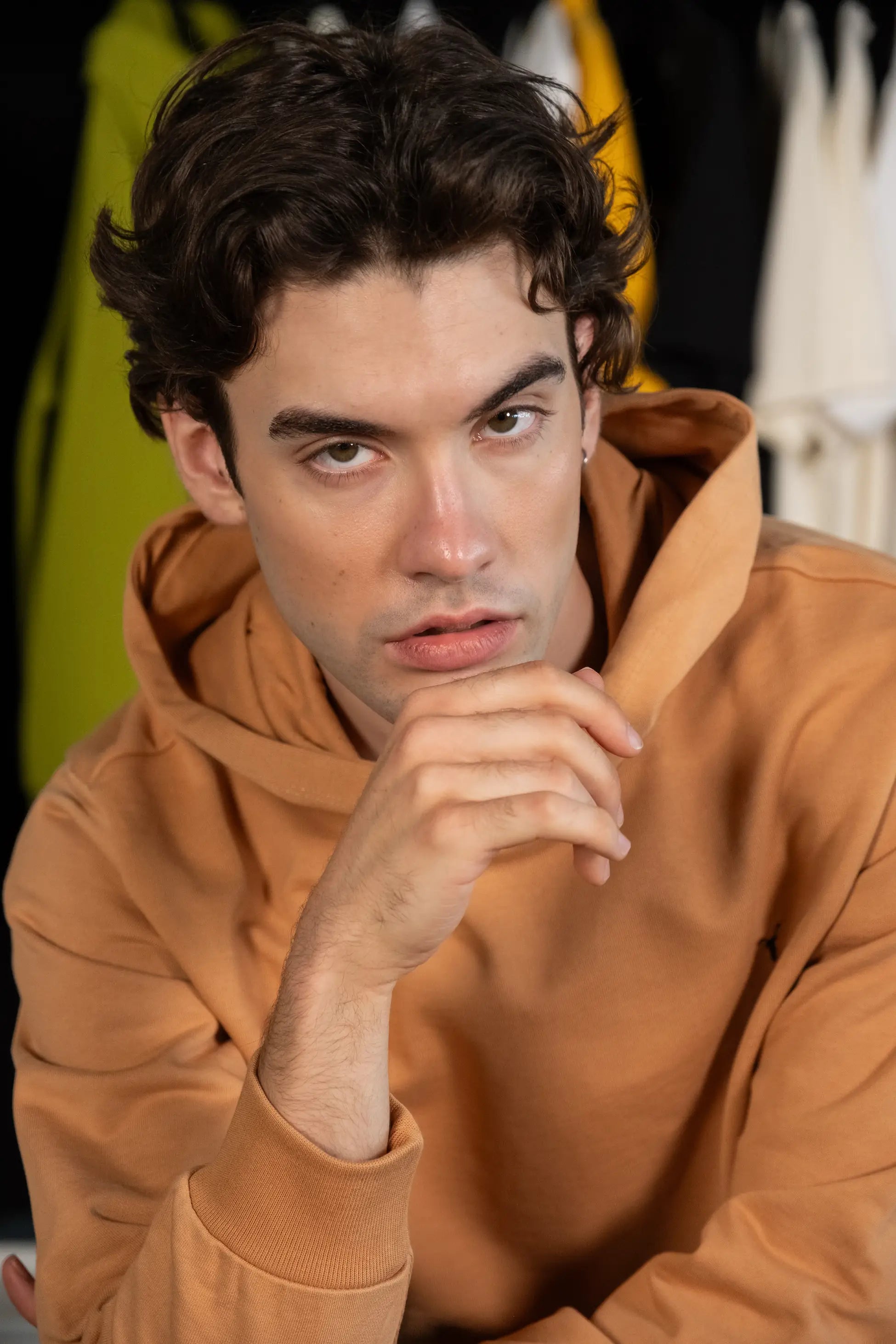 Nakış Detaylı Bej Regular Hoodie