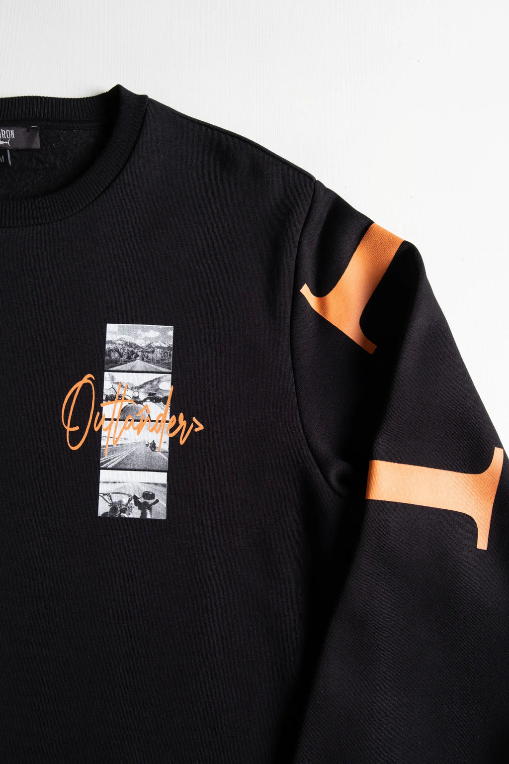 Tiburon Baskılı Siyah Erkek Sweatshirt