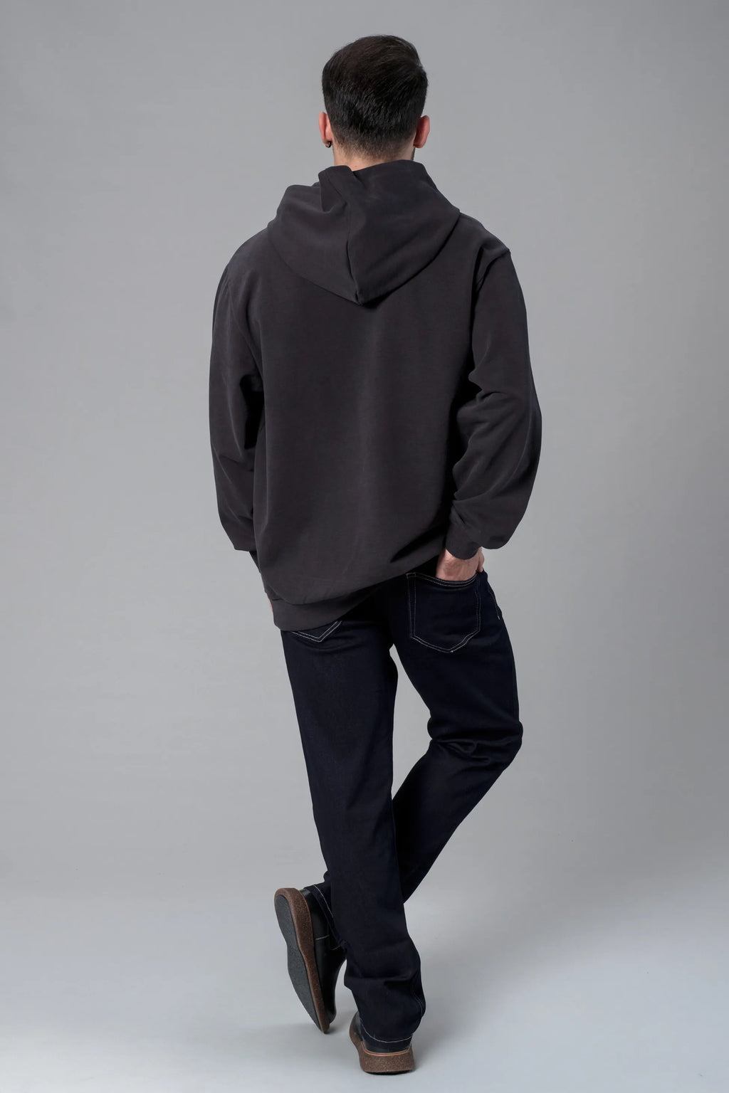 Kapüşonlu Oversize Antrasit Hoodie