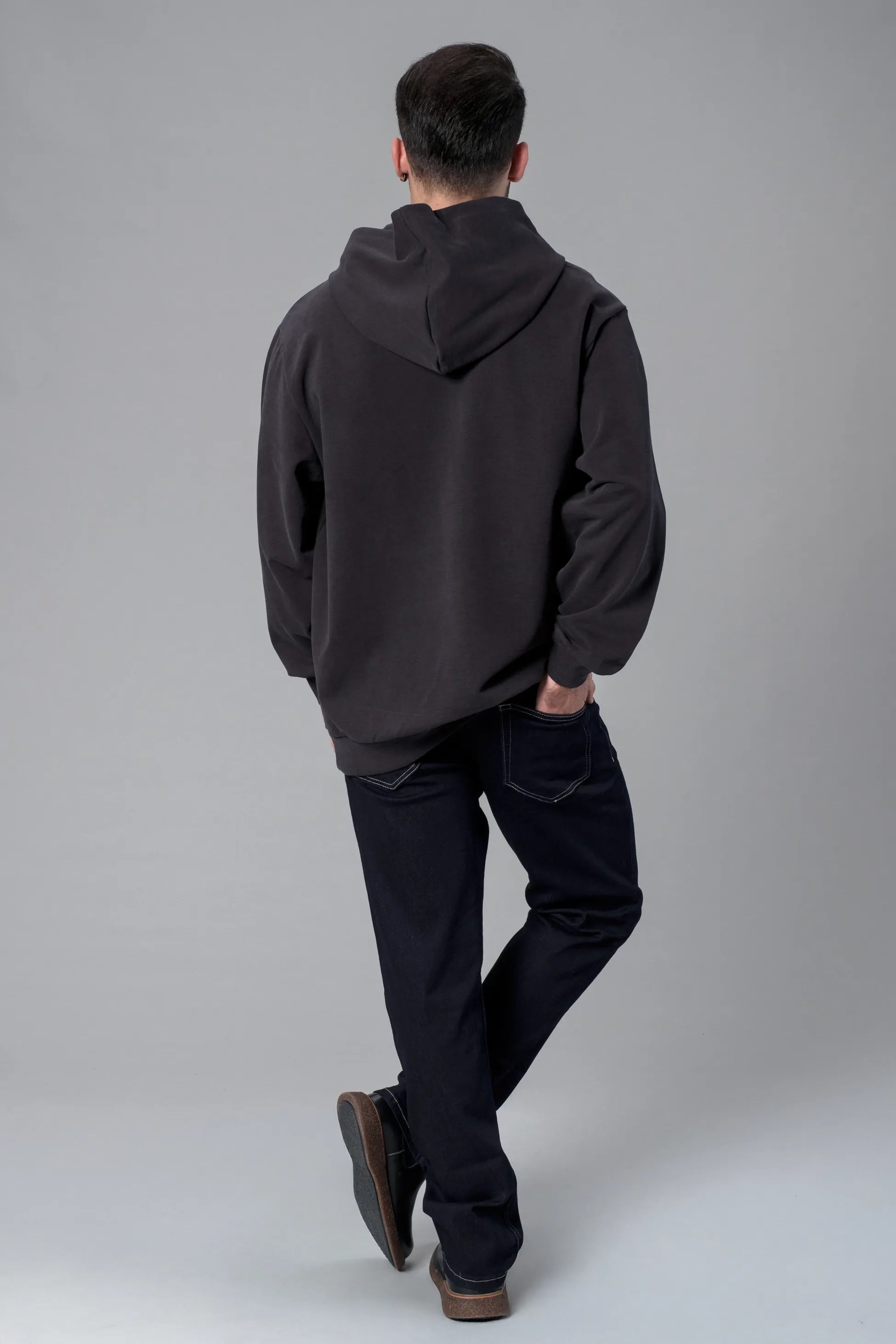 Kapüşonlu Oversize Antrasit Hoodie