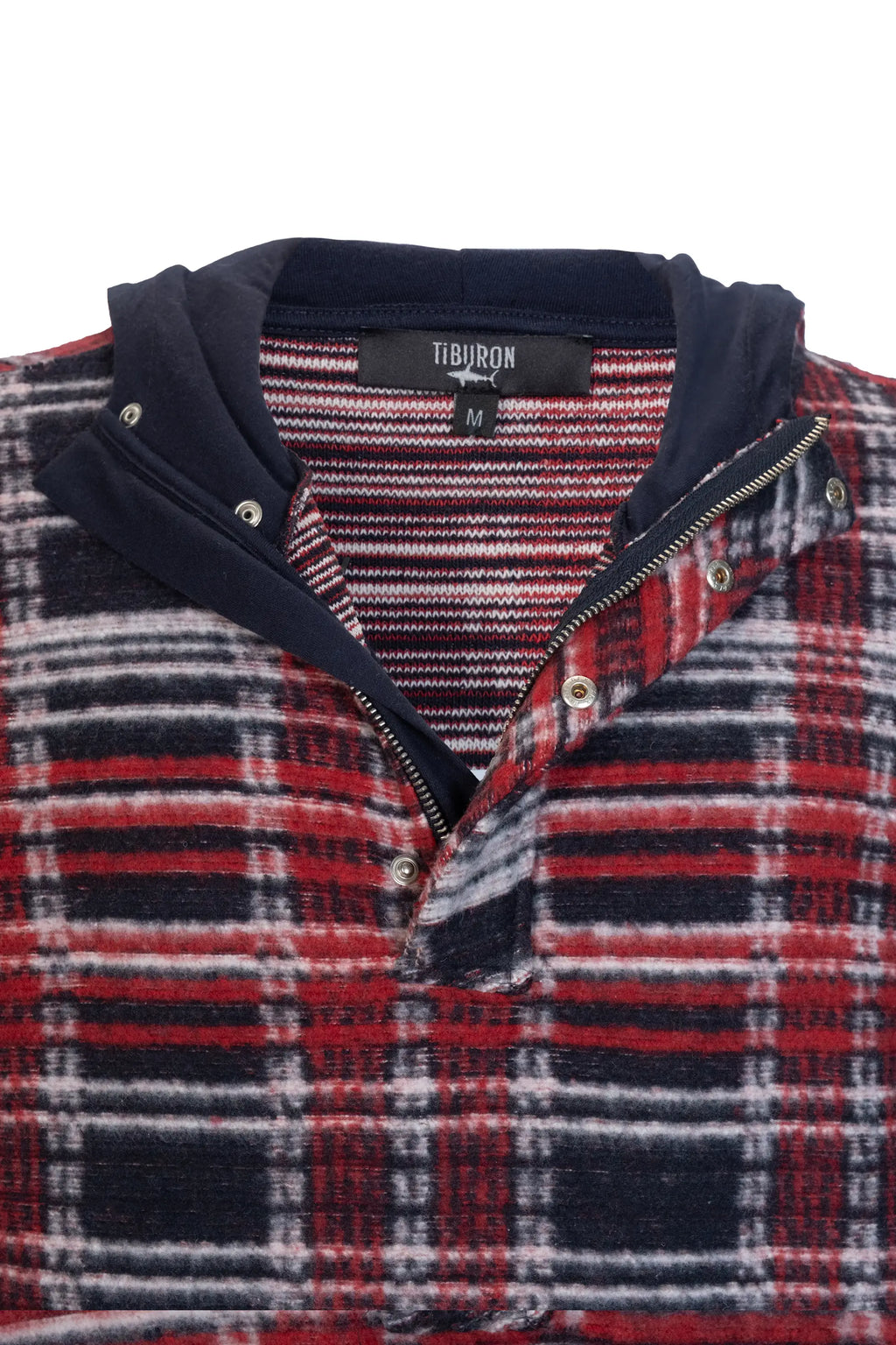 Erkek Ekoseli Çeyrek Fermuarlı Sweatshirt