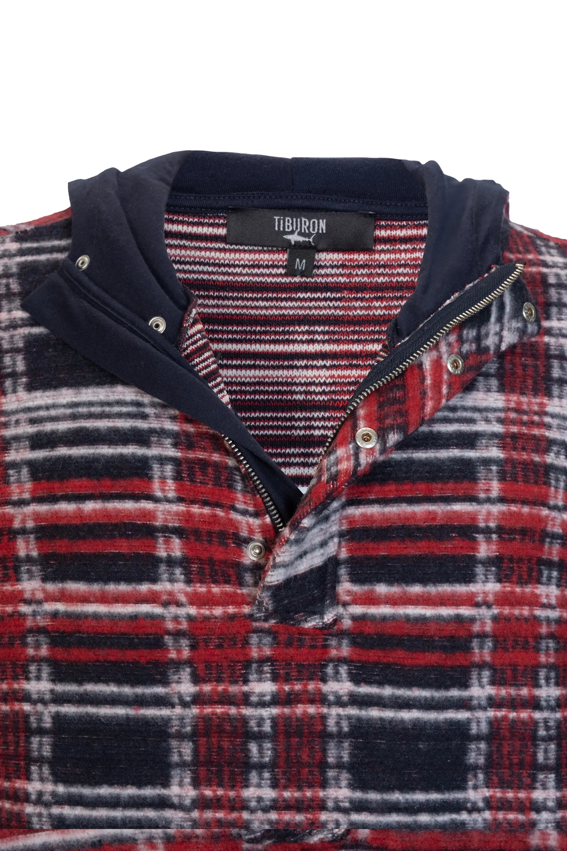 Erkek Ekoseli Çeyrek Fermuarlı Sweatshirt