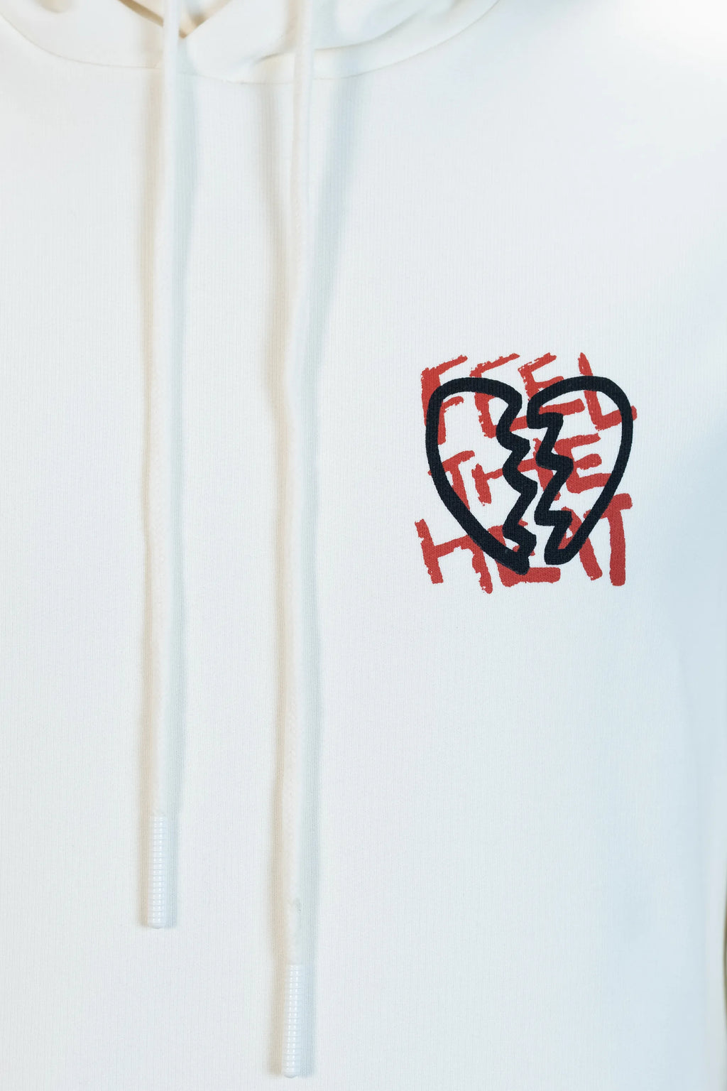 Erkek Ekru Baskılı Kapüşonlu Hoodie