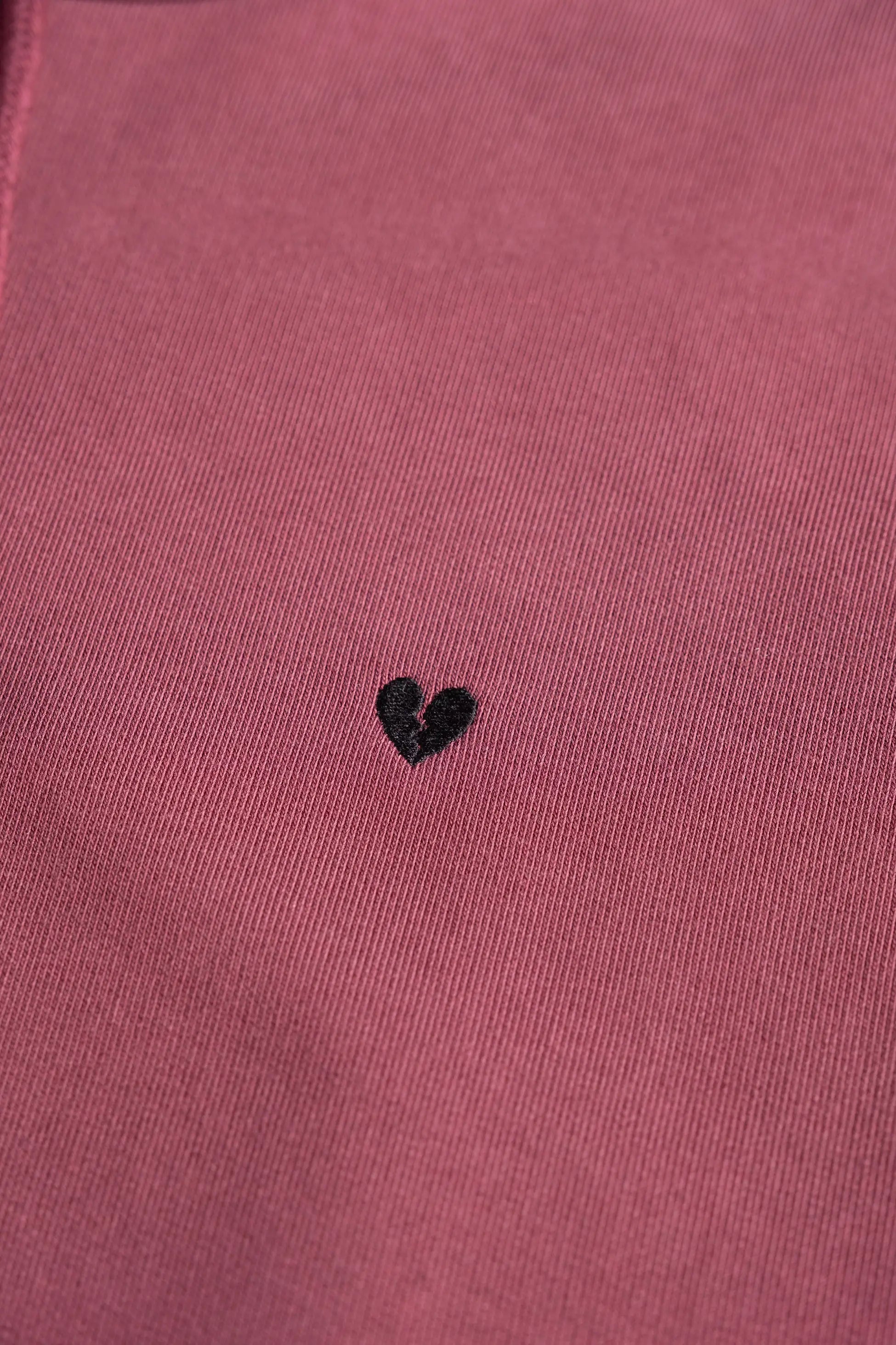 Bordo Kapüşonlu Nakışlı Hoodie
