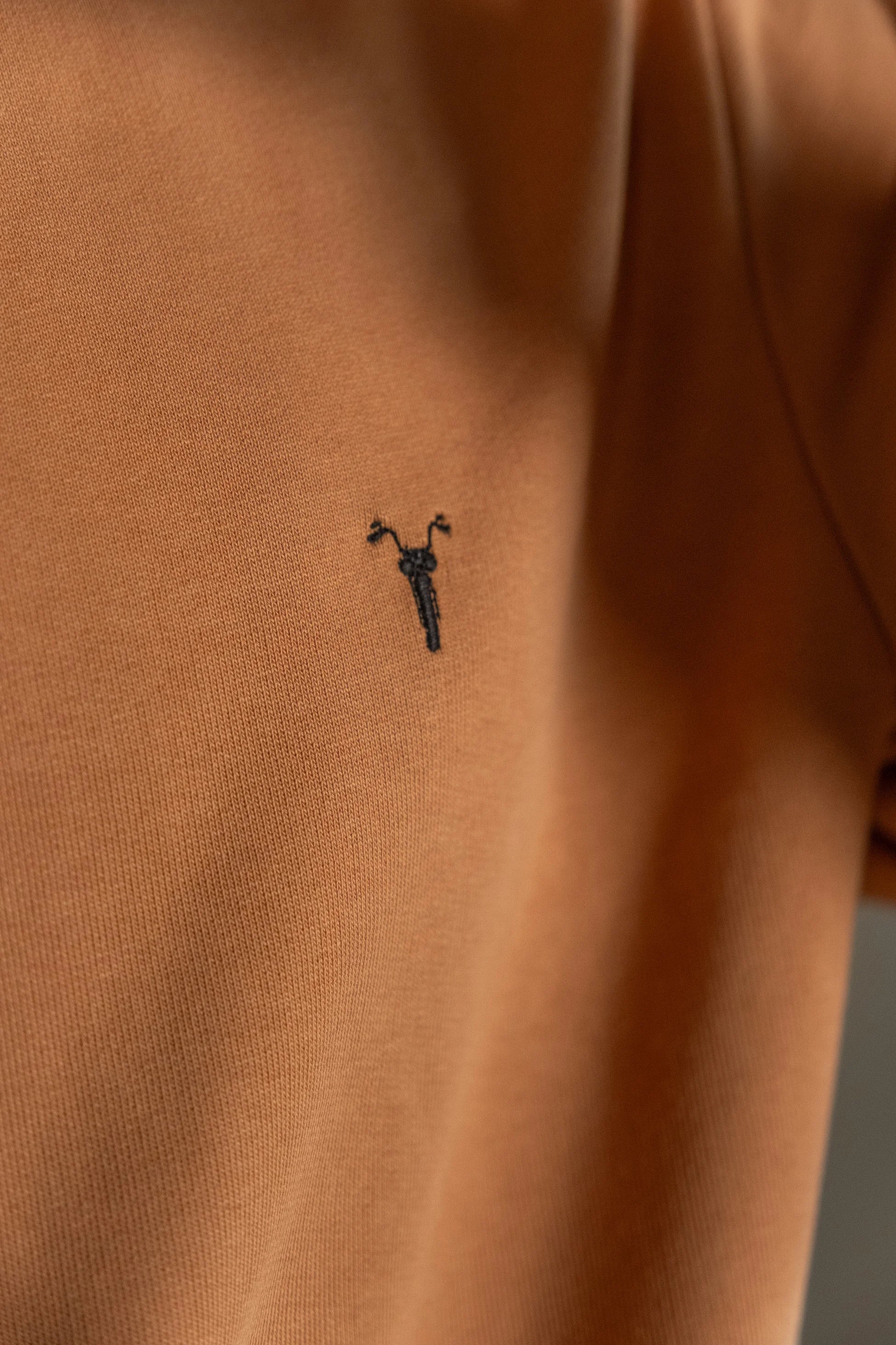 Nakış Detaylı Bej Regular Hoodie