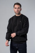 Bisiklet Yaka Siyah Oversize Sweatshirt