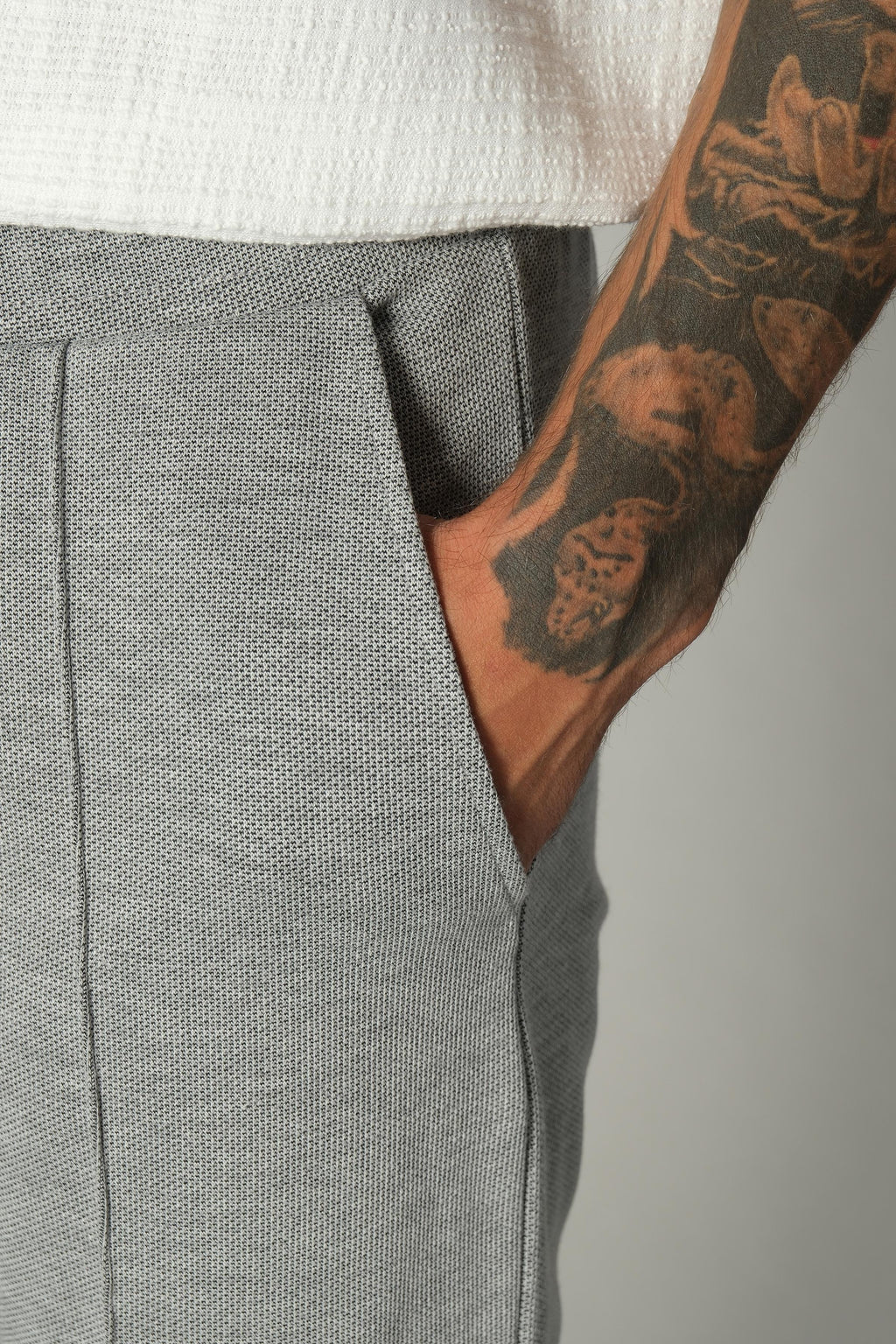 Gri Dokulu Jogger Pantolon