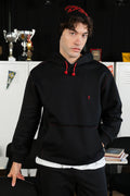 Nakış Detaylı Siyah Hoodie