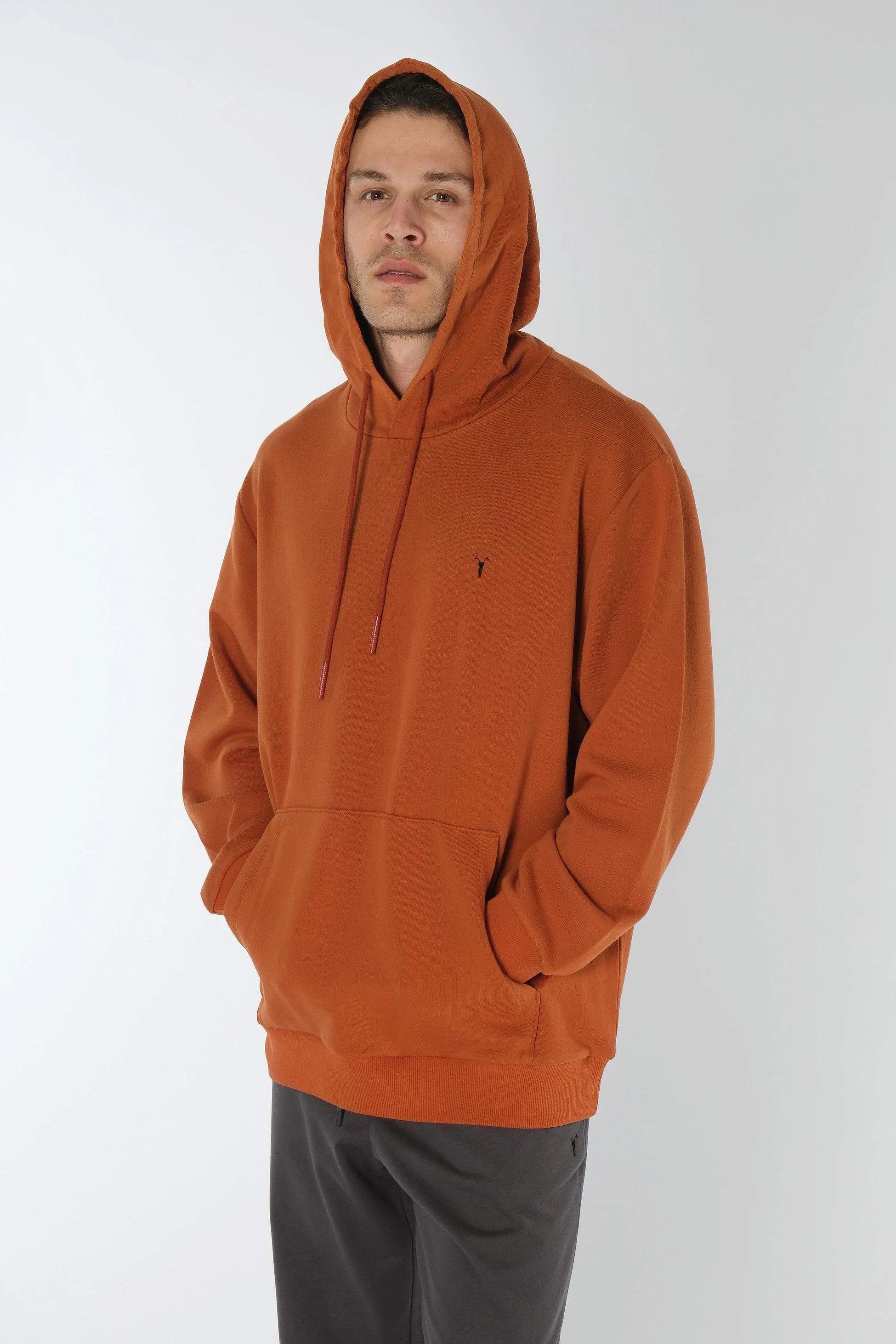 Kapüşonlu Kiremit Hoodie