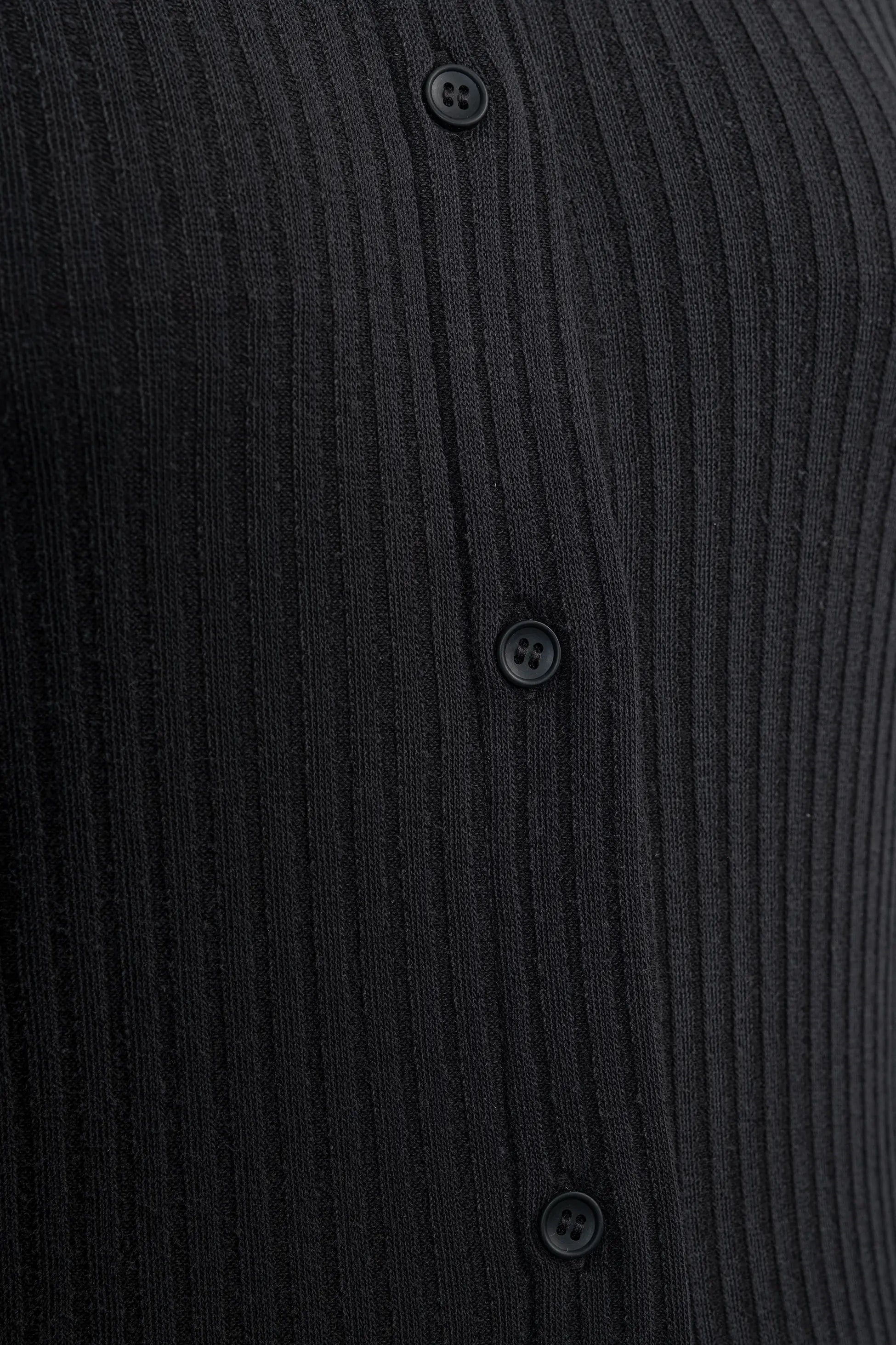Fitilli Siyah Polo Yaka Elbise