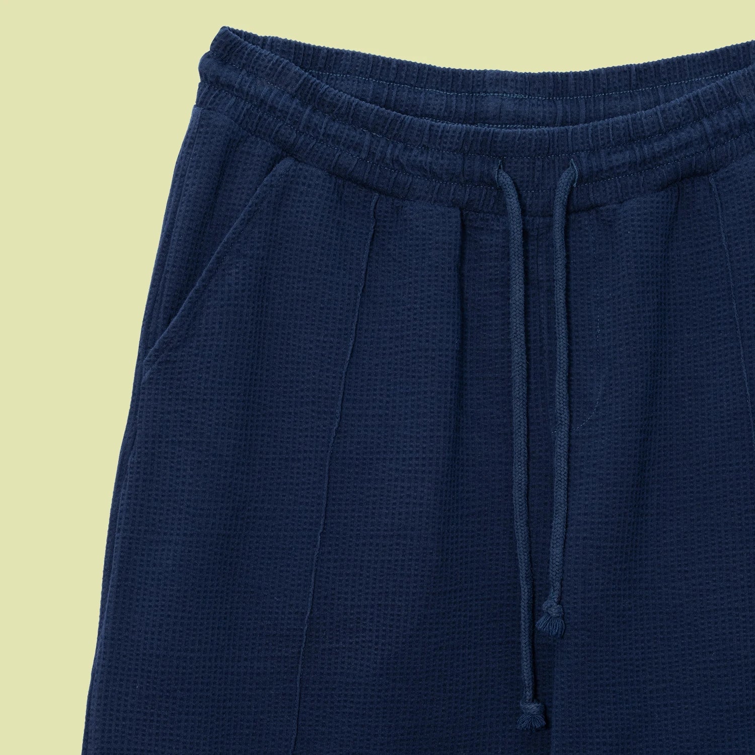 Waffle Dokulu Lacivert Jogger Pantolon