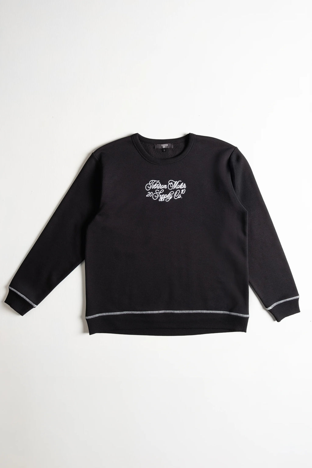 Dikiş Detaylı Nakışlı Siyah Sweatshirt