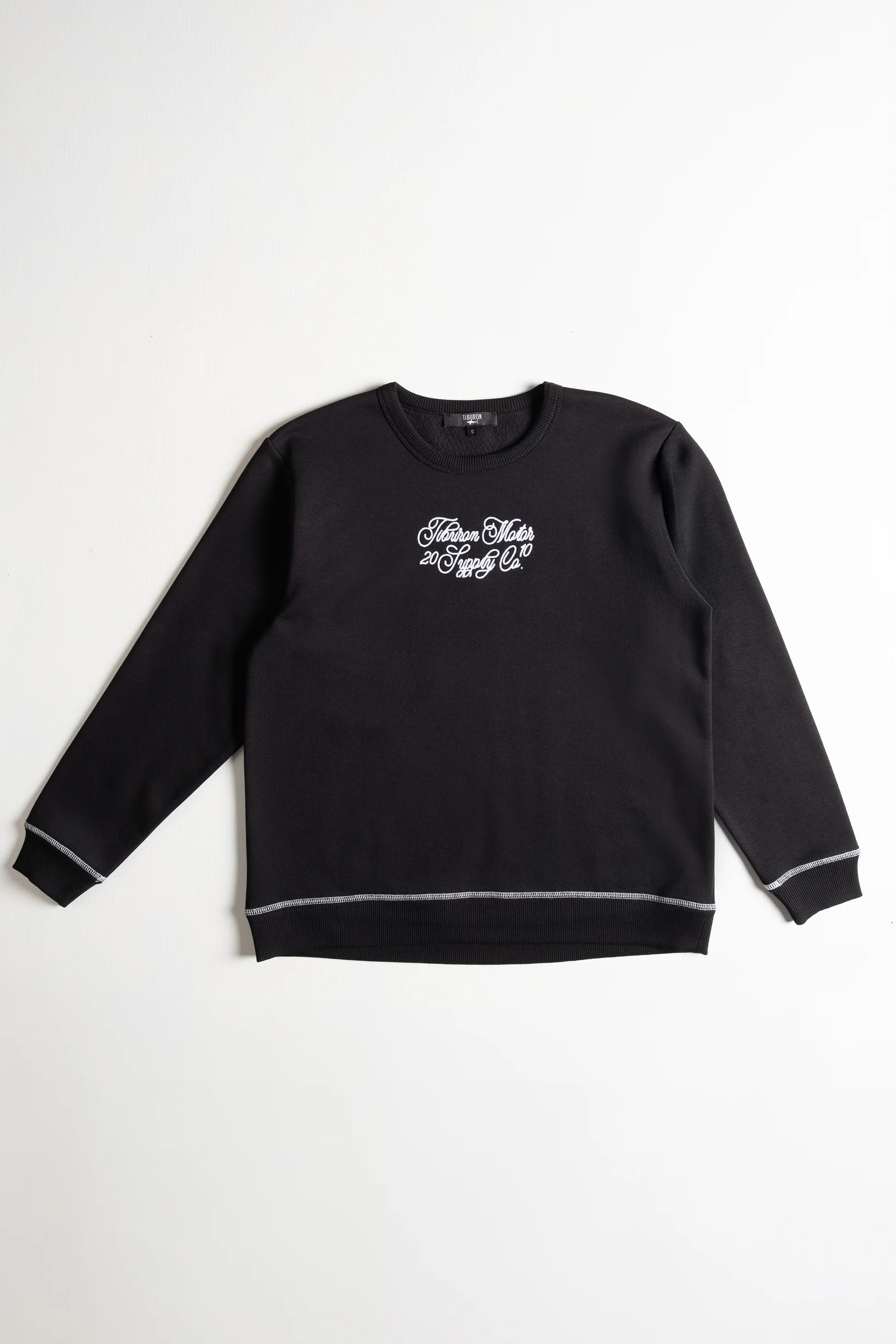 Dikiş Detaylı Nakışlı Siyah Sweatshirt