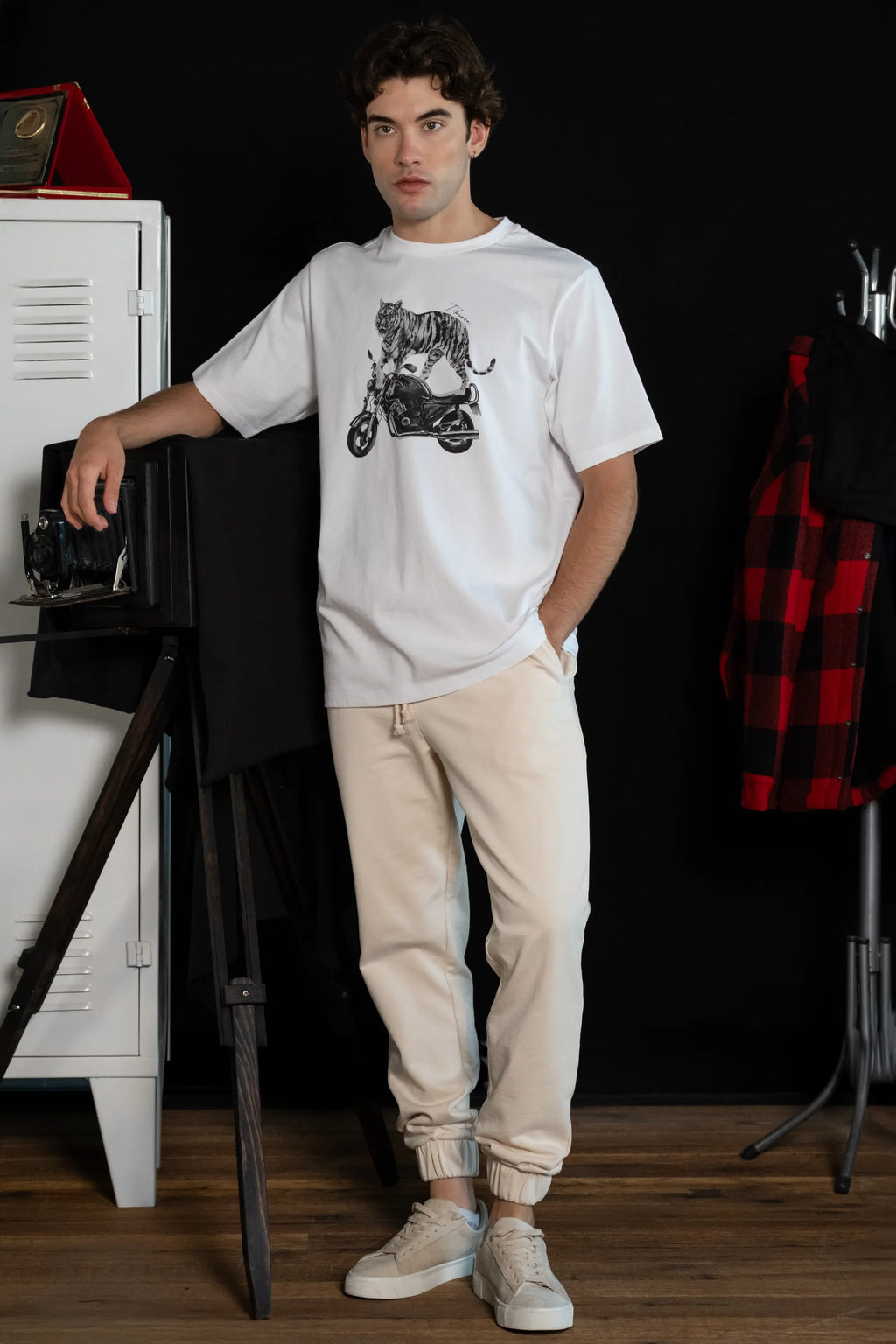 Ekru Basic Jogger Pantolon