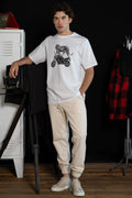 Ekru Basic Jogger Pantolon