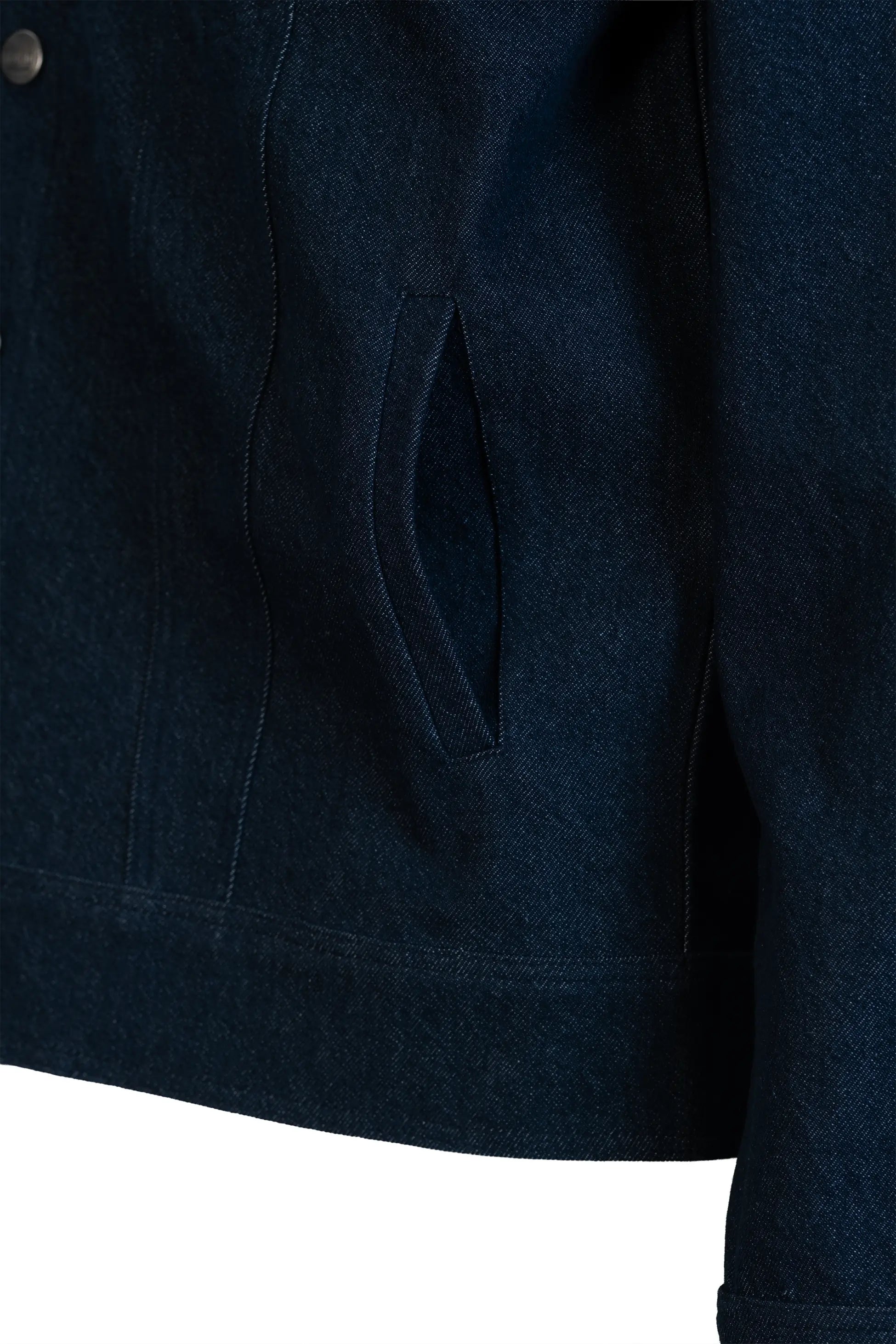 Erkek Suni Deri Yakalı Denim Ceket