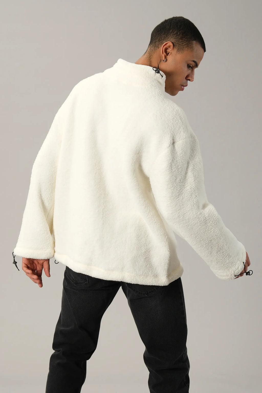 Suni Yünlü Nakışlı Sweatshirt