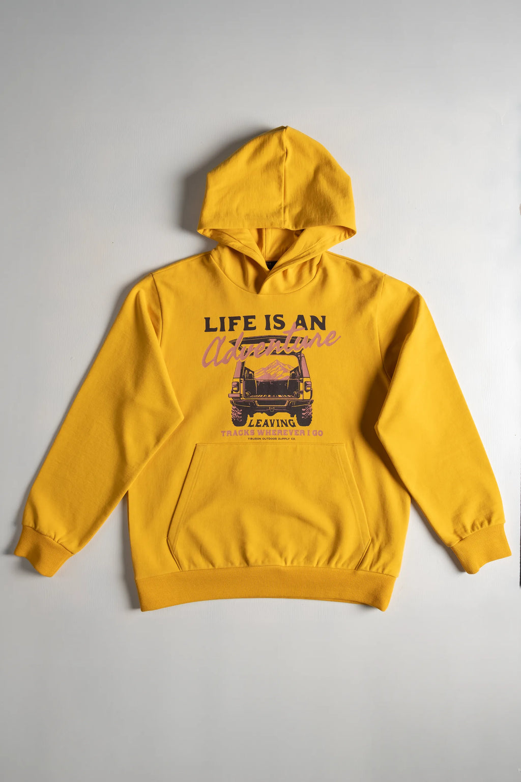 Baskılı Kapüşonlu Regular Sarı Erkek Hoodie