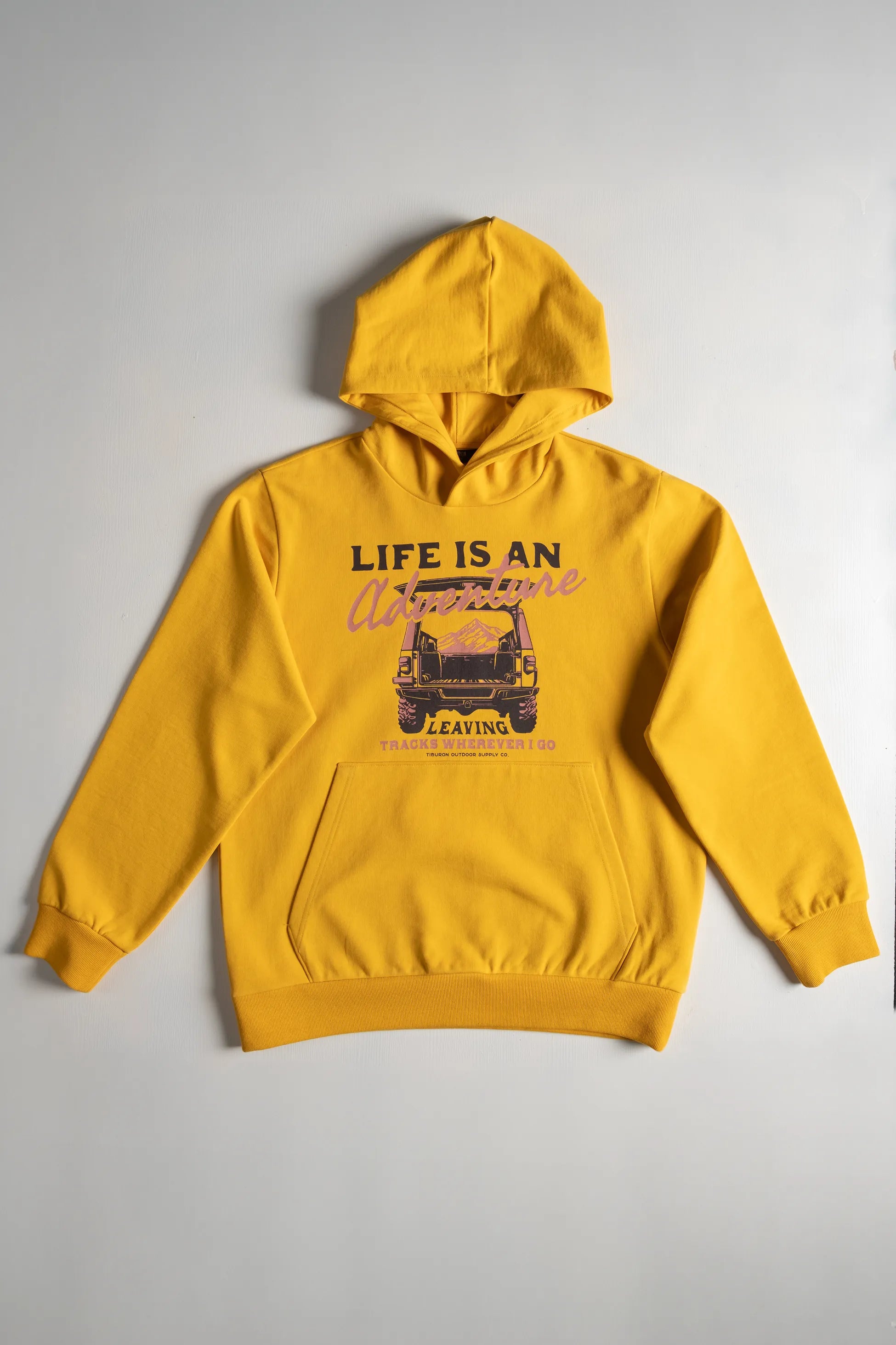 Baskılı Kapüşonlu Regular Sarı Erkek Hoodie